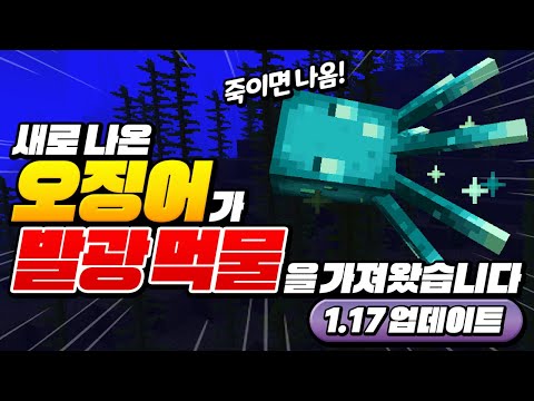 1.17 업뎃에 빛나는 먹물이 나옴?! 이걸로 염색까지 가능 ㄷㄷㄷ [마인크래프트] Minecraft 1.17 - 루태