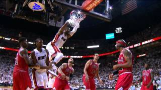 Dwyane Wade's Flying Follow Slam