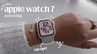 unboxing my first apple watch in 2023 | starlight series 7⌚️✨