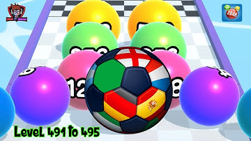 Ball Run 2048 - Gameplay Walkthrough Part 1 Tutorial Levels 491-495 (iOS, Android) - ASMR Games