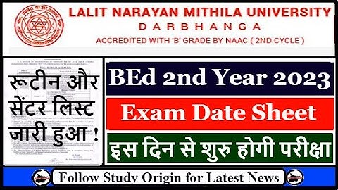 LNMU BEd 2nd Year Exam Date 2023 & Centre List 2021-23 | B.Ed 2nd Year Syllabus PDF Download