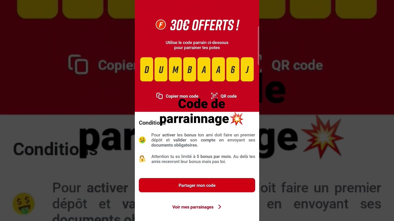 code de parrainage betclic