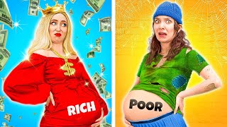 Rich vs Poor Pregnant 🤰 Fun and Relatable Life Situations and Struggles 😂 #stories #funny #comedy