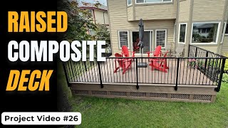 Raised Composite Deck with Skirting &amp; Aluminum Railings in Mary Hill | Pulsar Construction