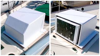 DIY BOAT HATCH AIR CONDITIONER | How We Run A Window Unit AC On Our Sailboat | Sailboat Story 196