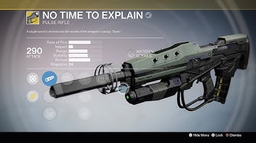 Destiny - How To Get No Time To Explain - NEW EXOTIC!!