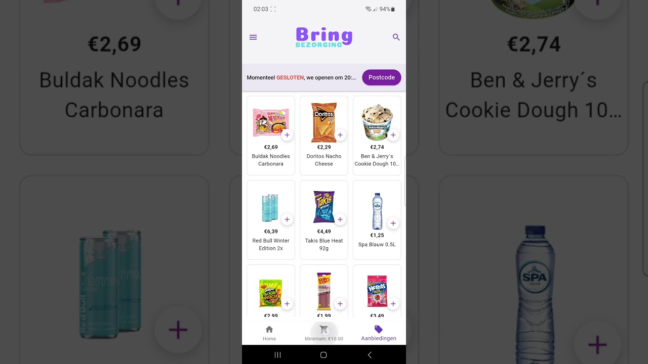 Bring Bezorging - Android Preview
