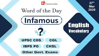 Meaning of Infamous Synonyms of Infamous Antonyms of Infamous English Vocabulary for Exams