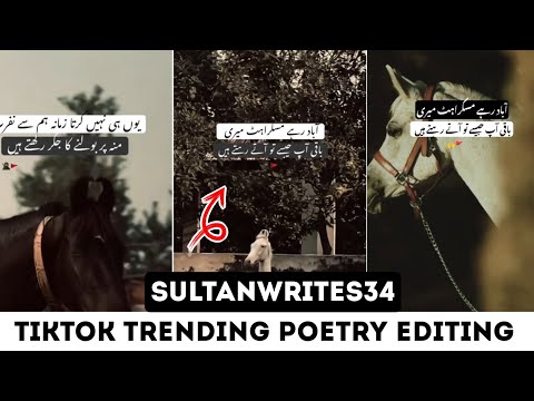 Sultanwrites34 TikTok Trending Poetry Editing Toturial | Aesthetic Hourse Poetry Editing Inshot