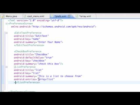 55   Setting up a String array resource