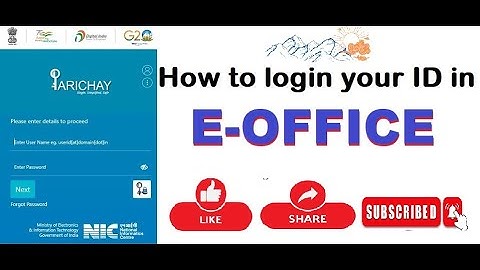 How to Login E-Office | Parichay | NIC