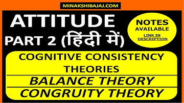 Balance Theory || Congruity Theory (In HINDI) || ATTITUDE || Part 2)