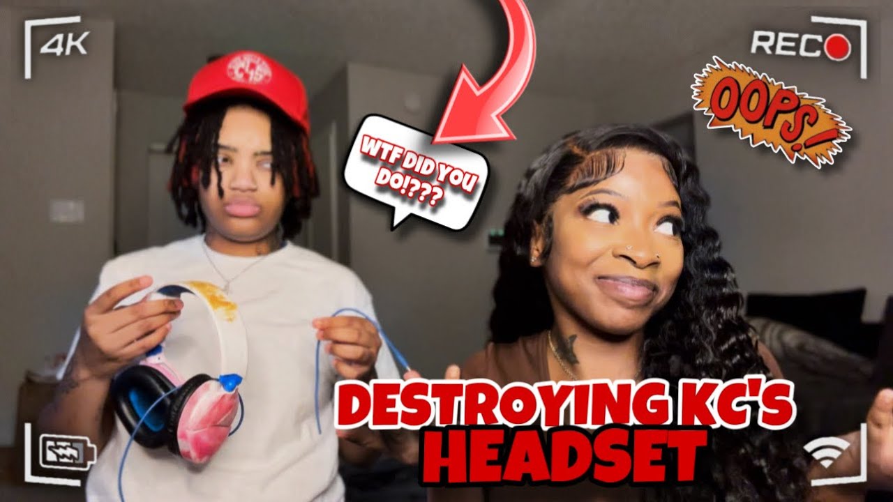 DESTROYING MY GIRLFRIENDS GAMING HEADSET😱 *REVENGE PRANK🤣*