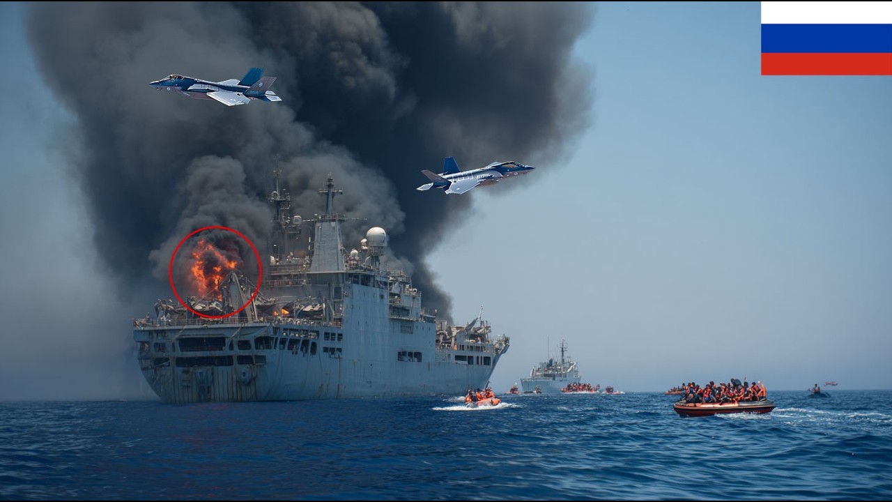 2 minutes ago! US F-35 fighter jets BLOW UP a North Korean ship smuggling SECRET WEAPONS to Russia.