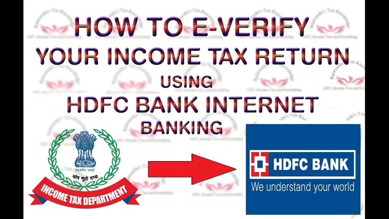 How to eVerify ITR Using HDFC Net Banking How to Login Tax e