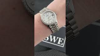 Rolex President Datejust White Gold Mother Of Pearl Diamond Watch 278289 Wrist Roll | SwissWatchExpo