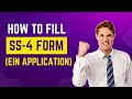 How to fill the ss4 form to request for ein number application for employer identification number