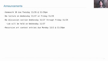 61A Fall 2013 Lecture 33 Video 1