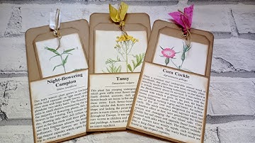 Simple Pockets & Tags from Botanical Book Pages