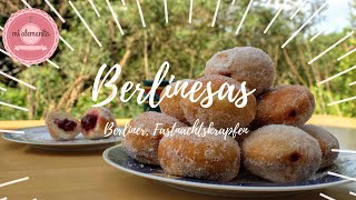 RECETAS ALEMANAS: Berlinesas o Bombas rellenas | SIN HORNO y SIN BATIDORA