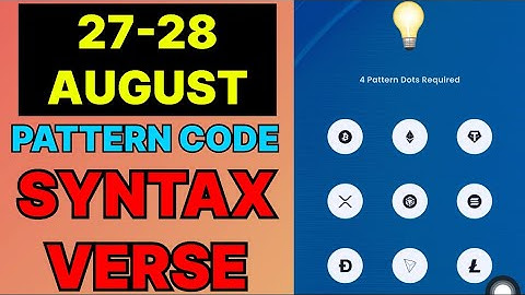 27 & 28 August Syntax Verse Daily Vault Pattern Code | Syntax Verse Quiz Answer 27 August |