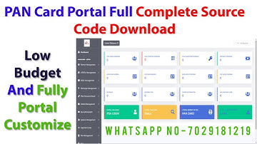 Pan card portal source code 2023 UTI NSDL PAN Admin Panel source code  PanPortal  ! Tech Support Pro