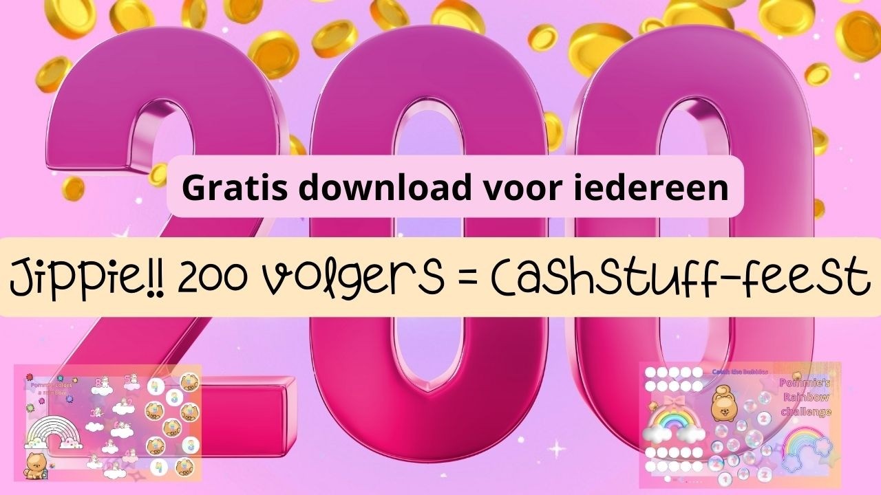 GRATIS DOWNLOAD !! 200 volgers = Cashstuff feest !! Dank jullie wel !!