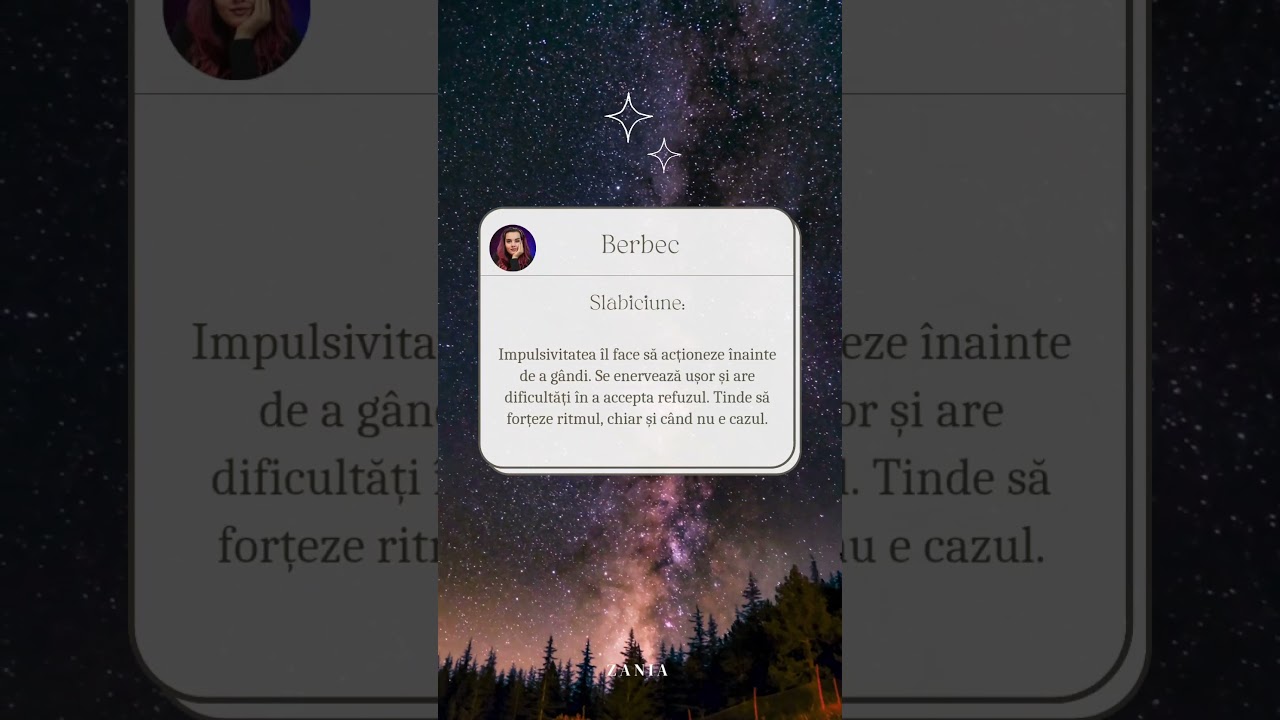 SLABICIUNEA ZODIEI BERBEC 