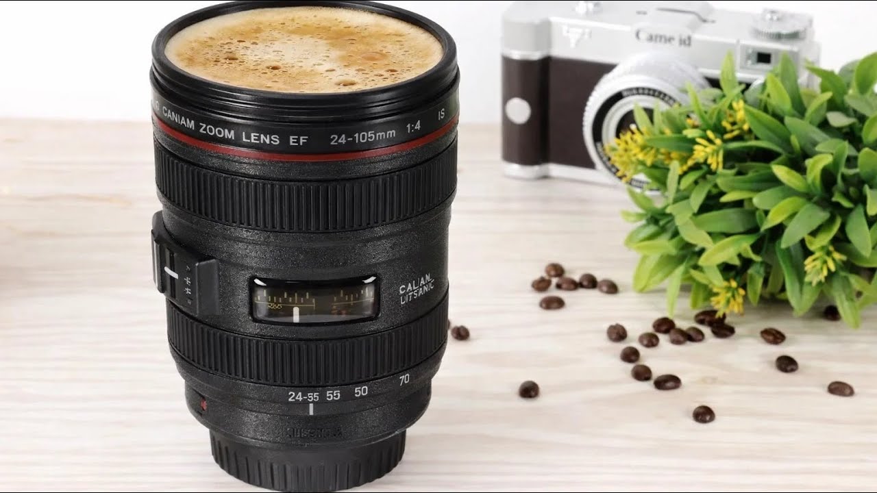 Термокухоль з кришкою 300мл Чашка в стилі об'єктива Canon EF 24-105