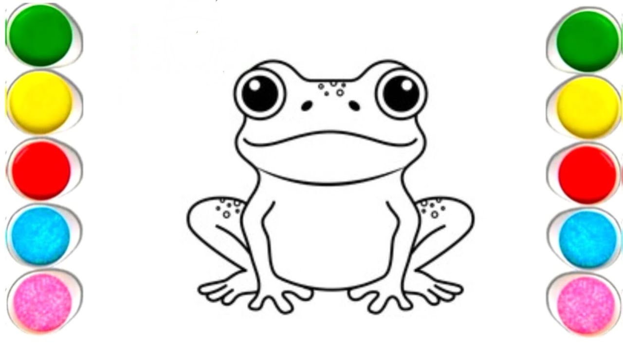 Let's draw a Cute Frog for kids |🐸| How to draw Frog step by step |drawing,colouring&painting 