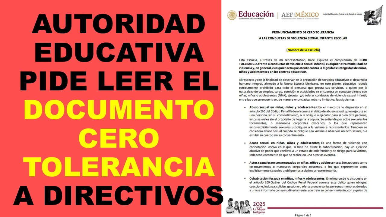 Soy Docente: AUTORIDAD EDUCATIVA PIDE LEER EL DOCUMENTO CERO TOLERANCIA A DIRECTIVOS
