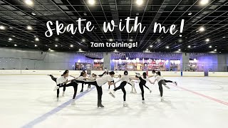 Come to figure skating practice with me | 7am trainings🌞🦖 (off-ice and on-ice)