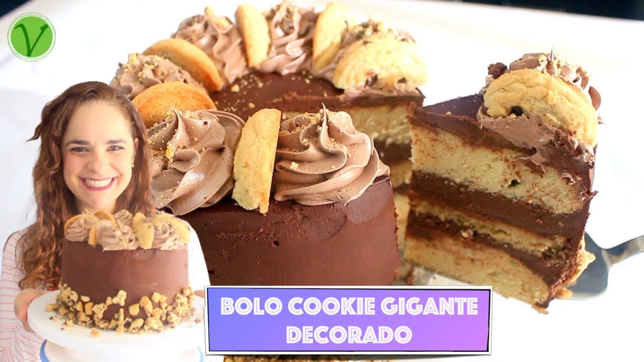 BOLO COOKIE GIGANTE CHOCOLATUDO LINDO E PROFISSIONAL (SEM LEITE DE VACA/SEM OVO) #815