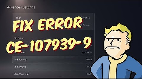 How To Fix PS5 Error CE-107939-9