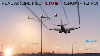 X-Plane 11 | 실제 항공사 조종사 라이브 (ZIBO MOD 737) 오슬로 - 라플란드 | VATSIM FLY AND SEE SANTA screenshot 1