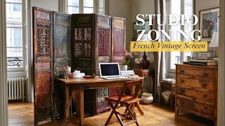 Studio Zoning Secrets: Maximizing Tiny Apartment with French Vintage Screens screenshot 5