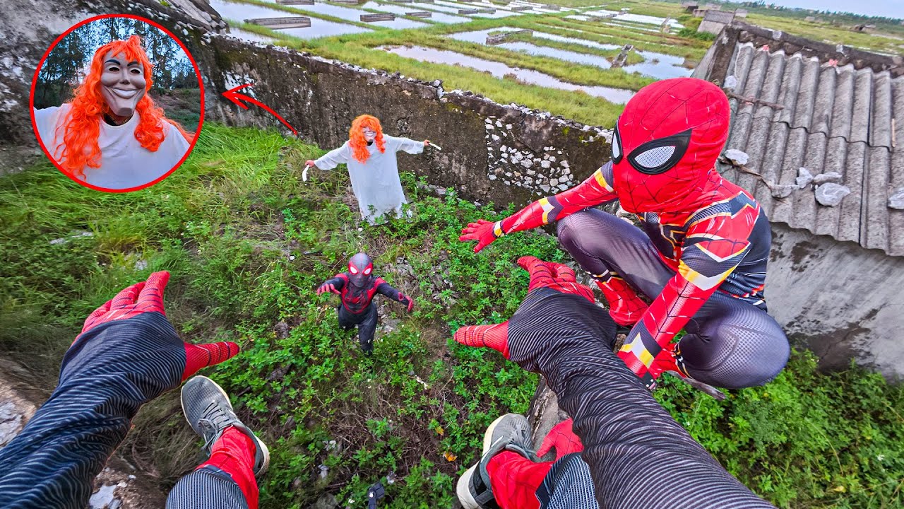 4 Spider-Man Escape From SMILING WOMAN Dancing In Abandoned House #2( Scary POV )