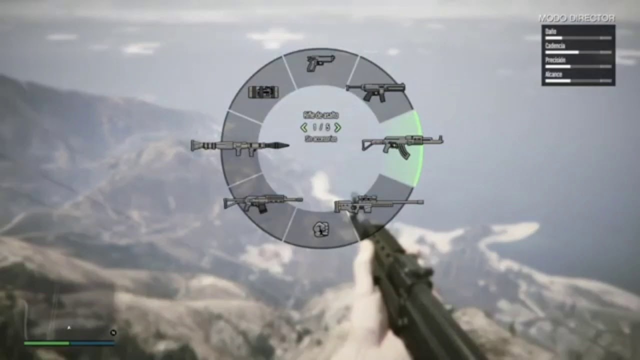 todas las armas de GTA 5 modo historia sonido,recargar (primera persona