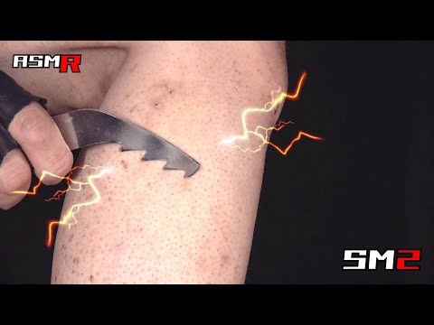 【見ると痒くなるアトピー性皮膚炎ASMR】超痒いぶつぶつ脛の脇をギザギザ器具で掻く音/癒し/リラックス効果/睡眠導入/マッサージ