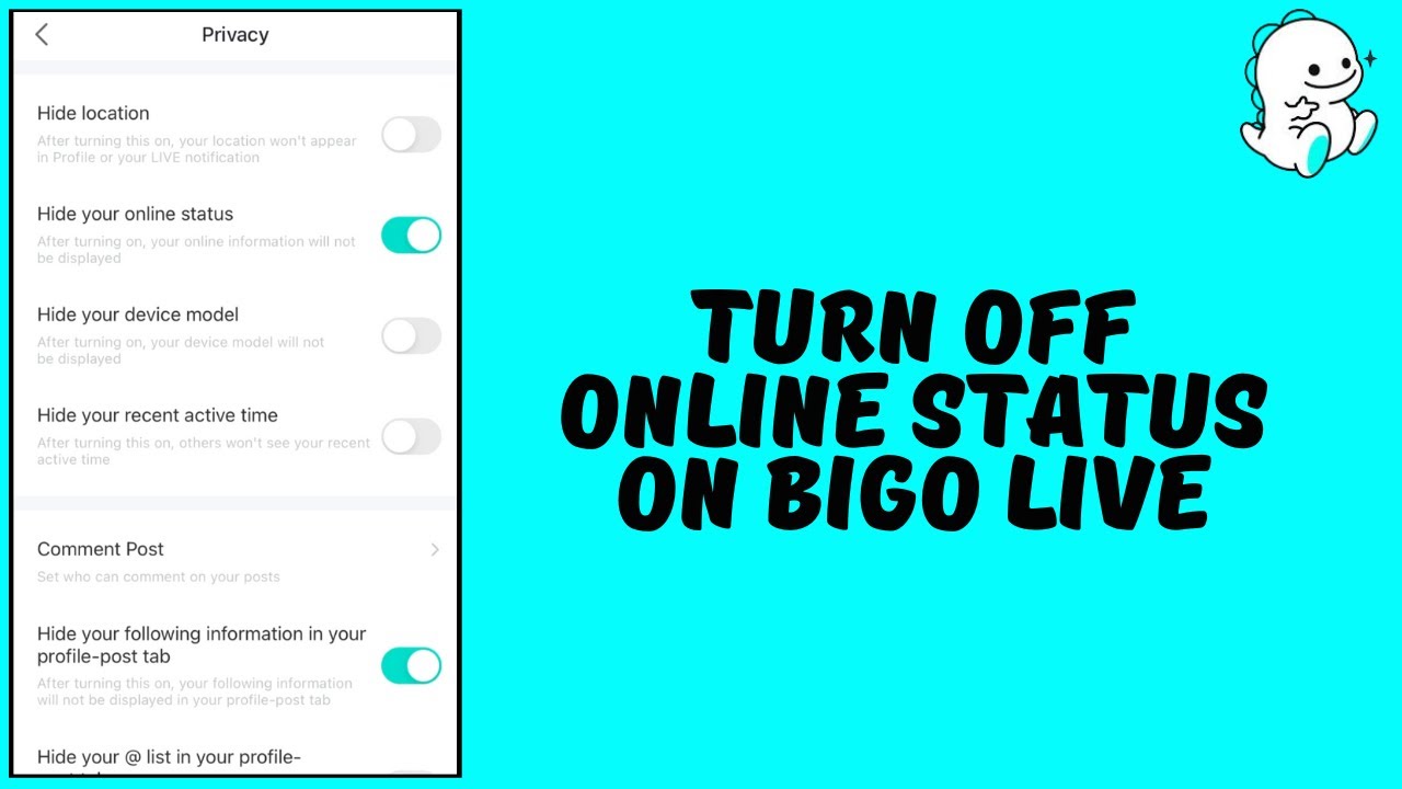 How to Turn Off Active Status on bigo live - YouTube