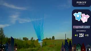 БСП1502512 Гендерный салют голубой 25 1,2 веер+треск