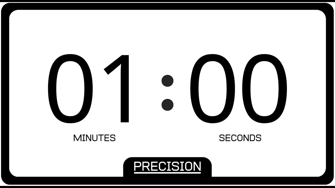 1 Minute Generic Timer (White with sound) 📣 1分鐘倒數計時 (鬧鐘聲) - YouTube