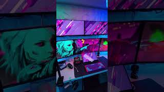 Cyberpunk2077 ❤️‍🔥 6 monitors setup 🤯 #setup #pcsetup #pcbuild #gamingvideos #setupgamer #tech