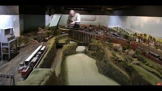 Incredible huge model railway layout in a basement