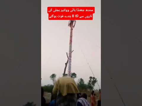 سندھ میں جلوس جلوس کا جھنڈا ہائی وولٹیر بجلی کی تاروں سے لگا 8 بندے فوت ہوگئے