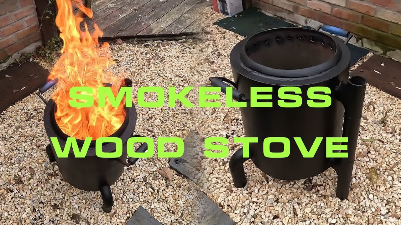 Brasero sans fumées avec une bouteille de gaz - smokeless wood stove