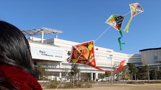 たこあげ アンパンマン3連凧　Anpanman Kite Flying