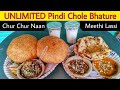 UNLIMITED Pindi Chole Bhature || Chur Chur Naan, Meethi Lassi || Delhi Street Food