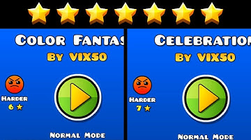 ALL MY RATED LEVELS - "Color Fantasy" and "Celebration" | Geometry Dash