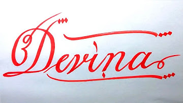 Devina Name Signature Calligraphy Status | How to Cursive write with cut Marker #devina @Devina
